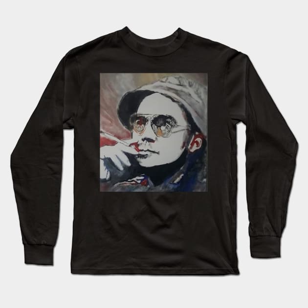 hunter s Thompson Long Sleeve T-Shirt by Mike Nesloney Art